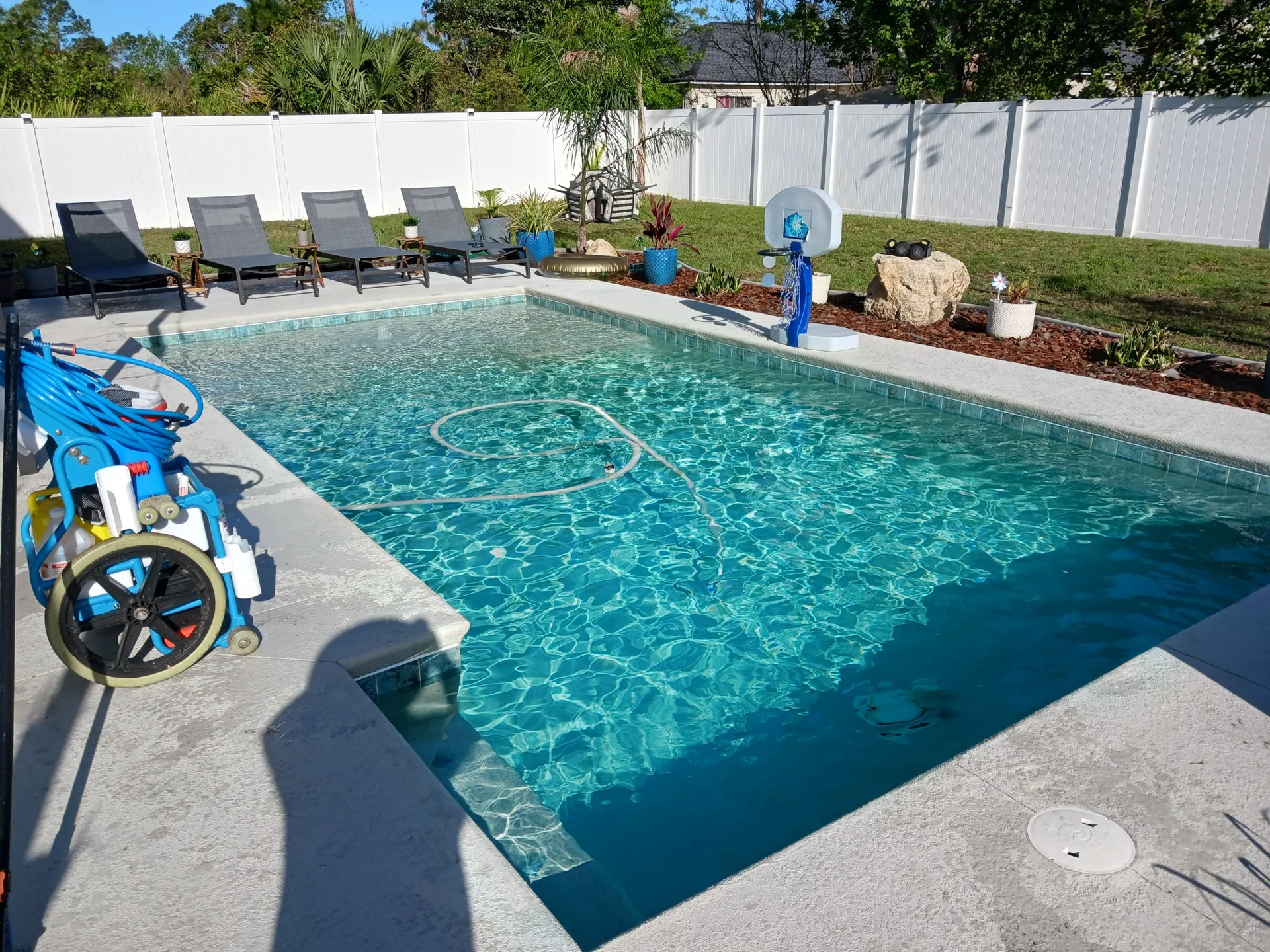 Sparkling blue pool renovation project in Palm Coast